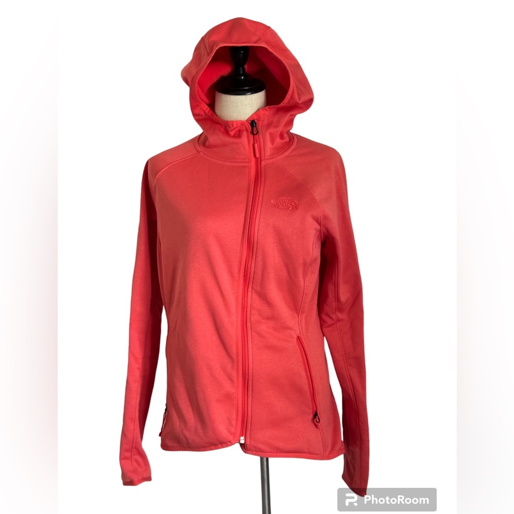The North Face Arcata Hoodie Orange Zip Up Fleece Lined  Zip Pockets Medium